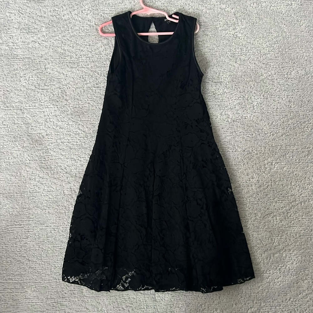 Lined lace dress. Black. Size 12.